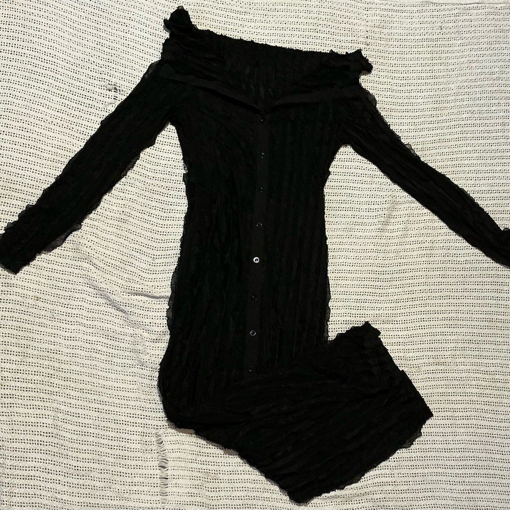 Elegant Black Long Sleeve Dress